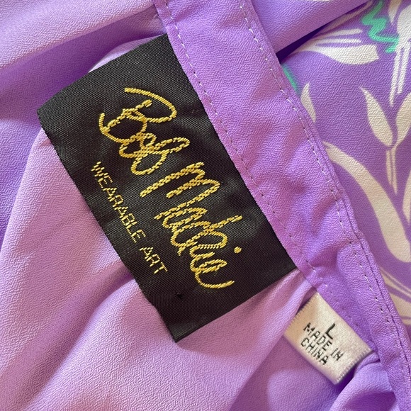 Bob Mackie Wearable Art Purple Button Down Blouse - Picture 6 of 7